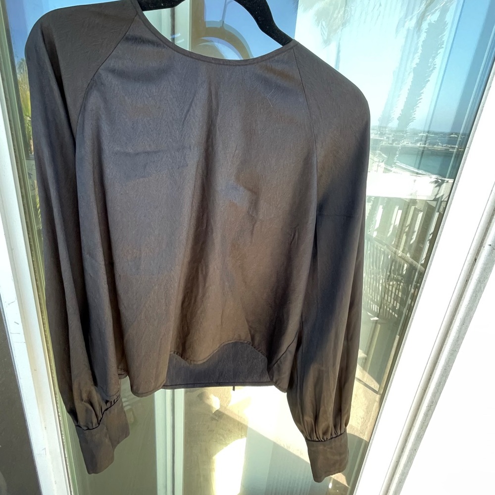 Chelsea28 Black Long Sleeve Parachute Blouse